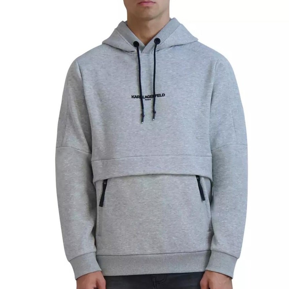 Karl Lagerfeld Paris Men's size‎ XXL Chunky Gorpcore Preppy Fleece Logo Hoodie